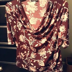Plum floral blouse
